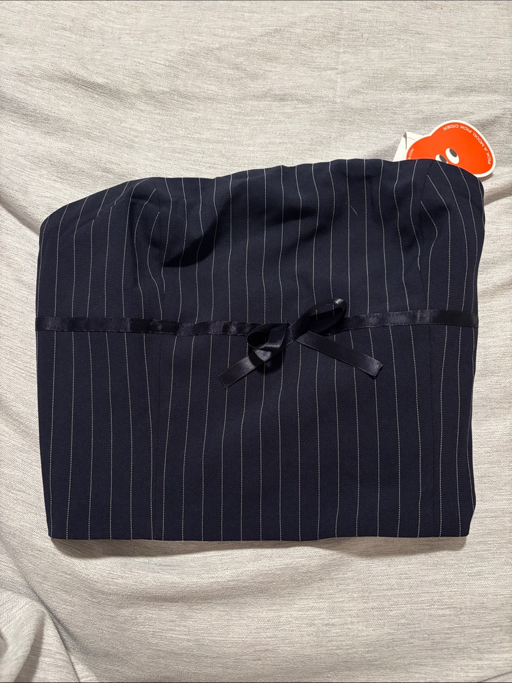 Cider Navy Pinstripe Strapless Tube Top - Picture 1 of 4